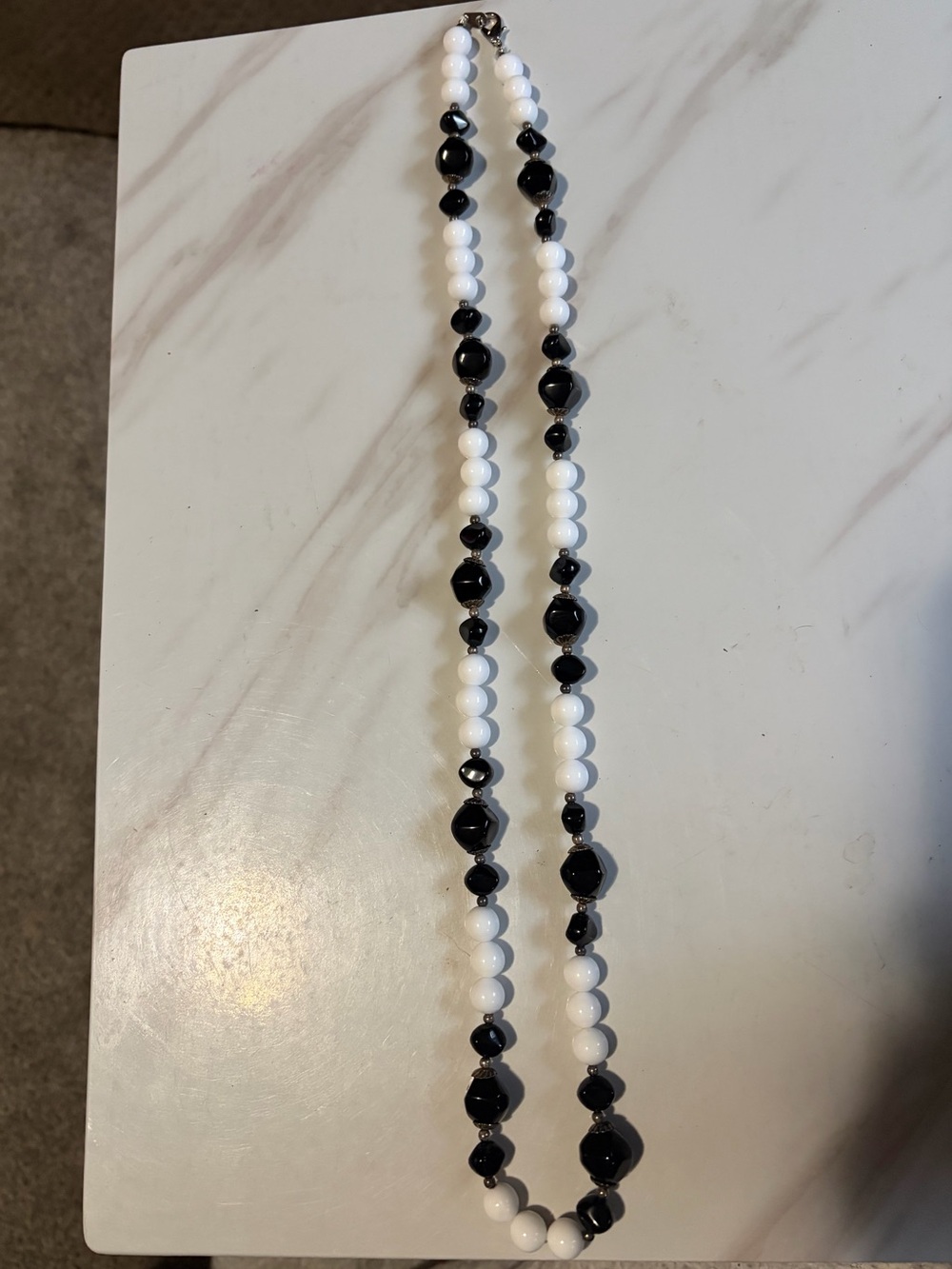 2/$20 Classic Black & White Beaded Necklace